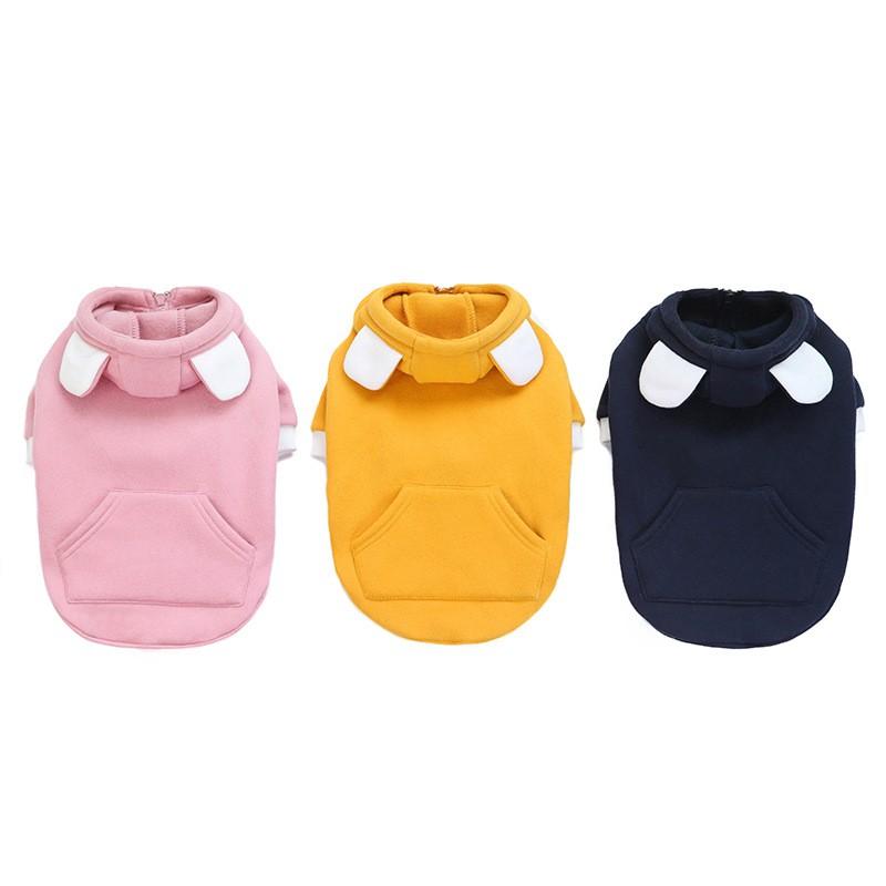 Pet Hoodie Dogs Winter Warm Fleece Cotton Sweater French Bulldog Small Bear Design