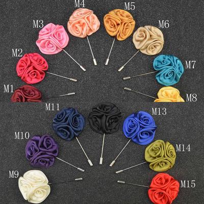 Lapel Rose Flower Boutonniere Stick Brooch Pin Corsage Wedding Jewelry Gift