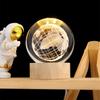 3D Crystal Ball with Warm Light Wooden Base Small Night Light Desktop Decoration Ornaments Holiday