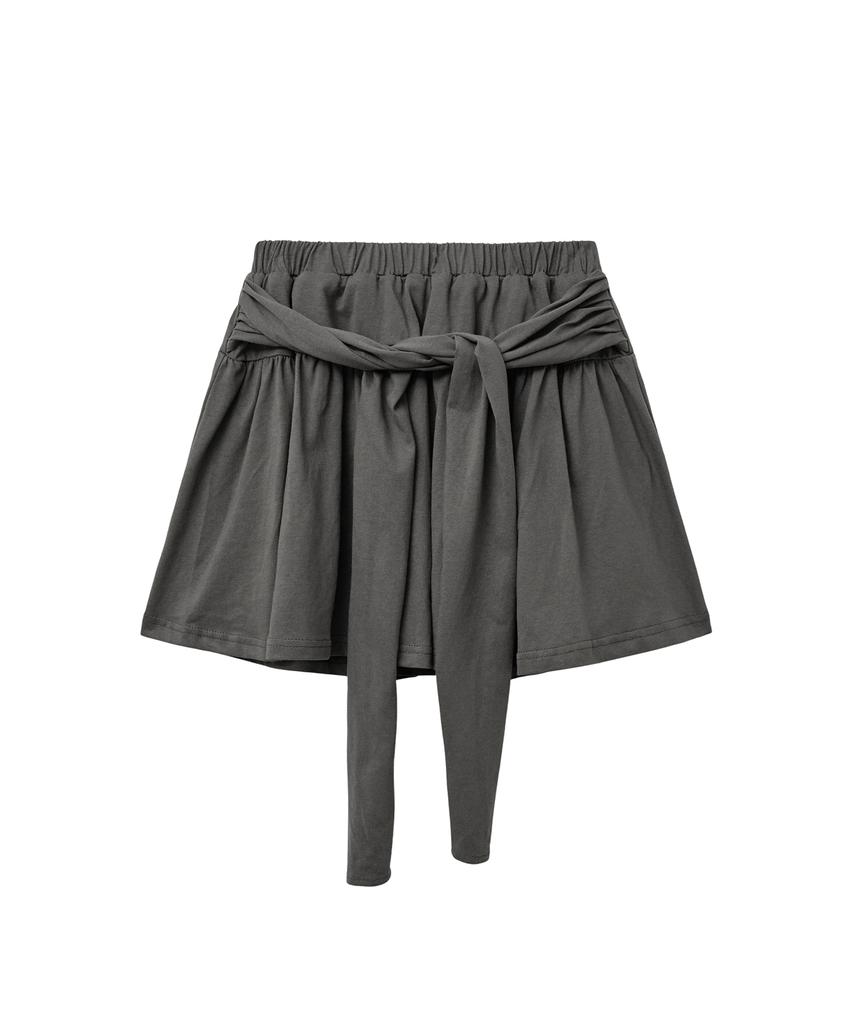 Lougeu Twist Tie Mini Skirt_Black