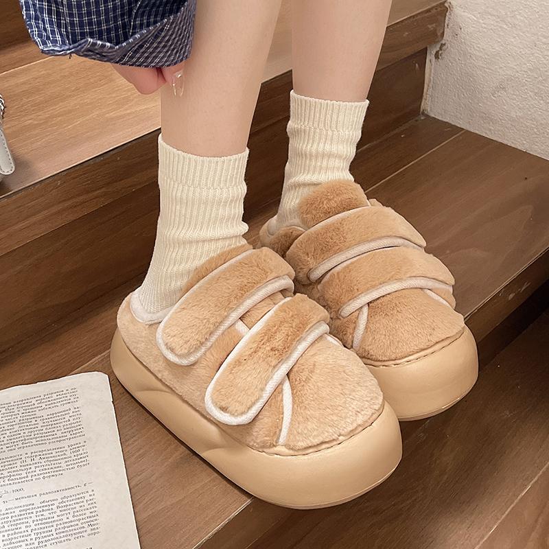Fashion Women's Shoes Low Heel Loafers Fur Comfortable Versatile Thick Sole 2024 New Winter Warm Shoes Fashion