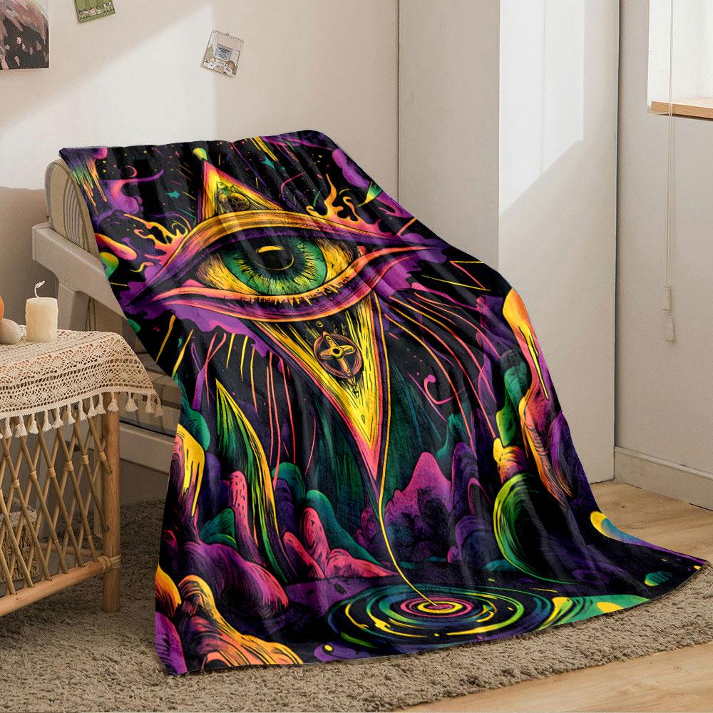 Psychedelic Eye Art Blanket for All Seasons Blanket Lunch Break Throw Gift