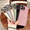 Luxury Solid Color Silicone Soft Case For iPhone 17 Air 16 15 Plus 14 12 13 Pro Max Plus Plating Glossy Shockproof Protect Cover