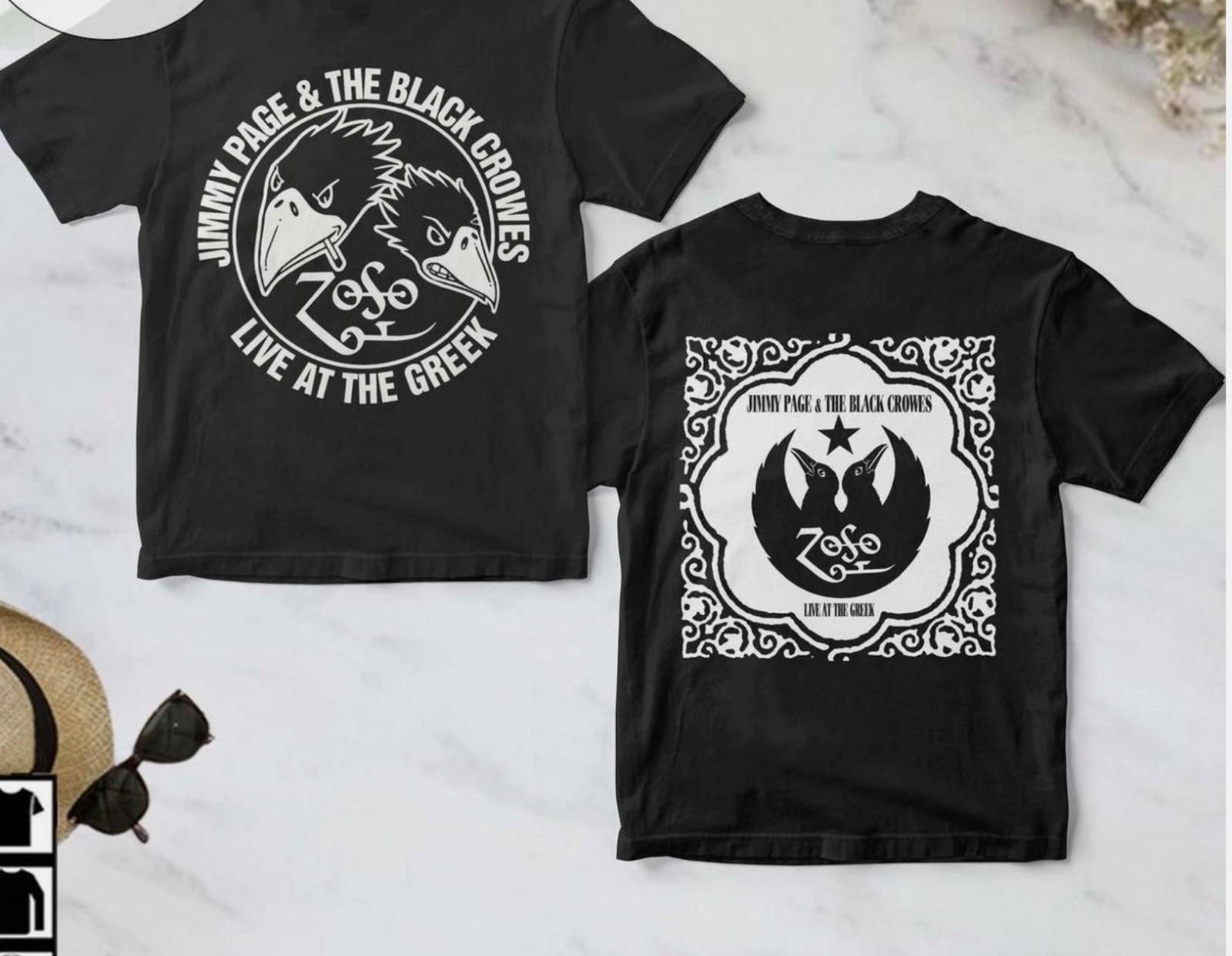 Jimmy Page And The Black Crowes Live At The Greek Album Cover T-Shirt S