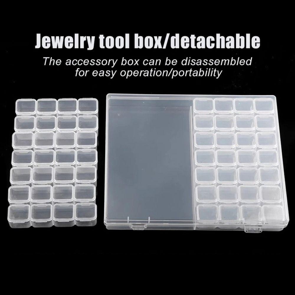 56 Grids New Transparent Organizer Box Square Plastic Adjustable Organizers Large-Capacity Dustproof Jewelry Box Earring