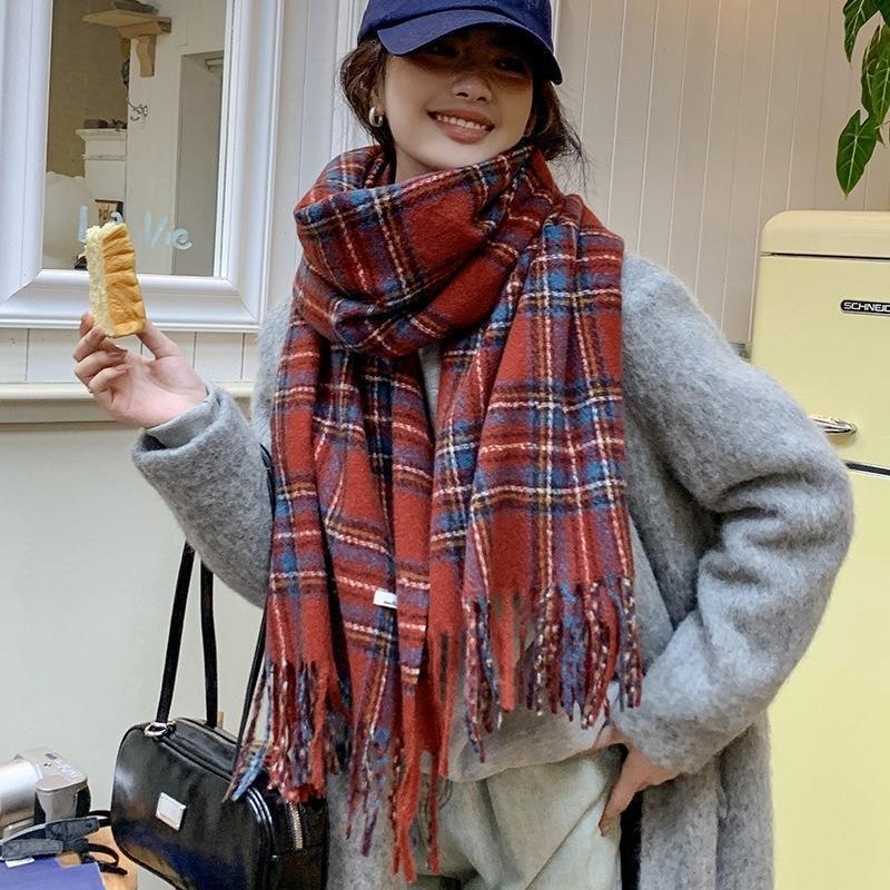 Women's Red Plaid Scarf: Stylish, Warm, and Perfect for Autumn & Winter
