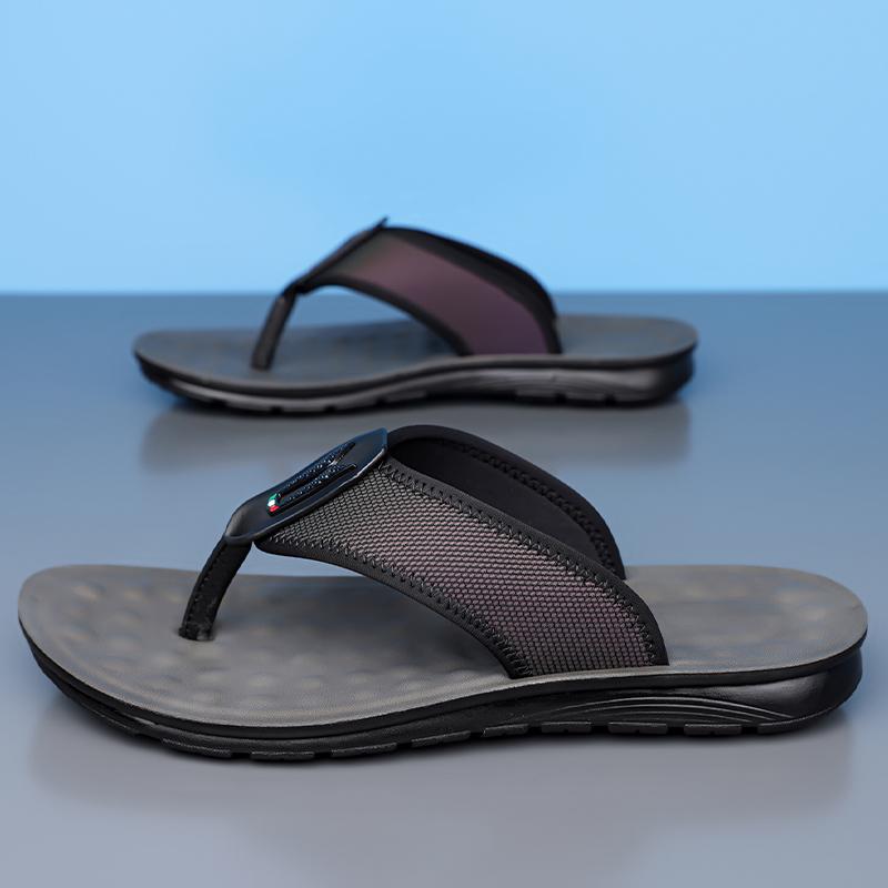 Fashion New Men's Breathable Mesh Flip Flops Soft Sole Comfortable Beach Sandals Lightweight Quick-Dry Slippers for Summer Outdoor Flats