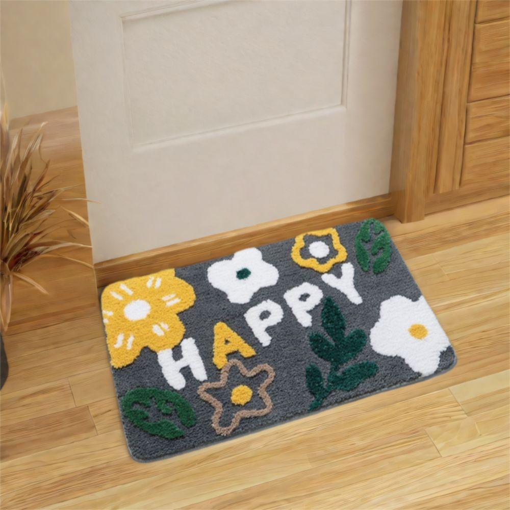 Absorbent Material Bathroom Absorbent Mat Anti-Slip Design Floor Mat Flocking Carpet  Laundry Room