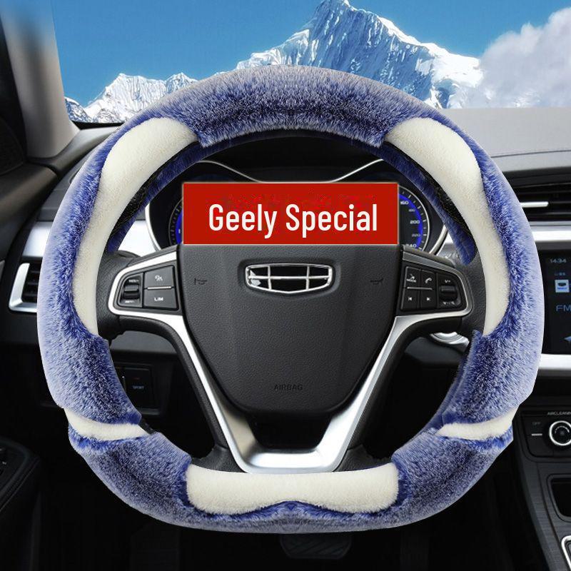 Zimní plyšový potah volantu pro Geely Boyue Pro, Emgrand GS, Vision X3/X6, Binyue, GL Cars