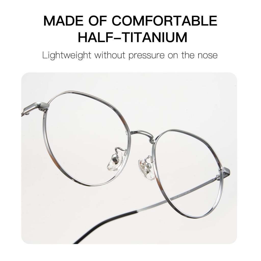 Cyxus Blue Light Blocking Glasses for Kids, Anti-Reflective, UV Protection, Lightweight Design, Cute for Boys and Girls, 6023 (Silver)