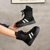 Fashion CRLAYDK Fashion Women's High Top Casual Shoes Comfortable Ankle Lace Up Walking Boots Leather Winter Sneakers for Ladies