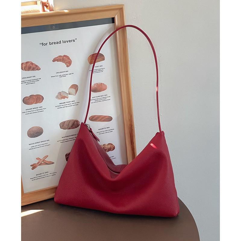 

Minimalist Soft Cowhide Hobo Bag 2026 New Casual All-matching Commuting Large-capacity Leather Dumpling Women s Cross-body 30x4x20 червоний