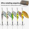 5Pcs 5.7CM/9G Fishing Lure with Spinner Blade Hook Long Casting Metal Rotating Sequin Spoon Spinnerbait Bass Pike Walleye Fishing Accessories