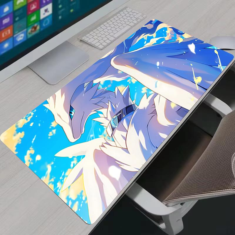 Mouse Pad Anime Gaming P-Pokemon Zekrom Reshiram Mousepad Laptop Gamer Computer  Accessories Non-slip Rubber Keyboard Desk Mat