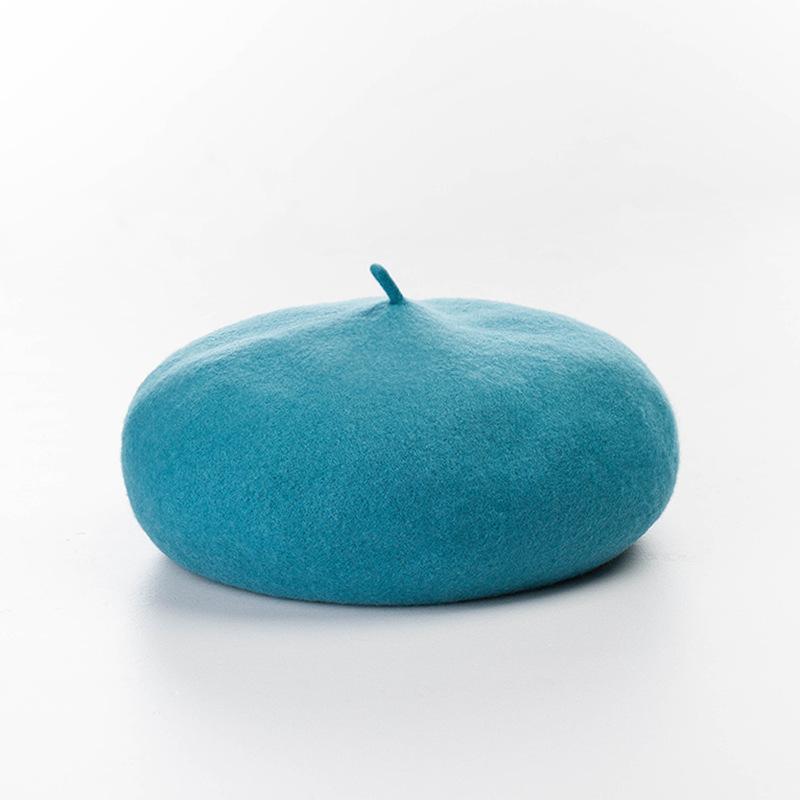 Large Head Circumference Simple Large Size Three-Dimensional Wool Beret Women'S Warm Literary Woolen Painter Hat