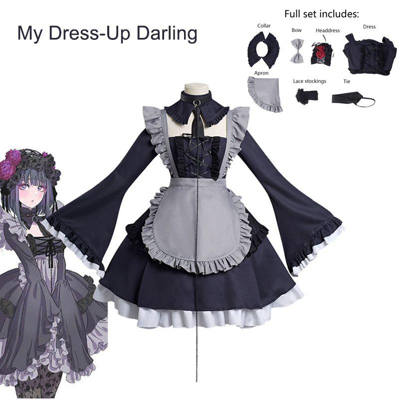 

Аниме My Dress Up Darling Marin Kitagawa Косплей Костюм Горничная Лолита Униформа XS