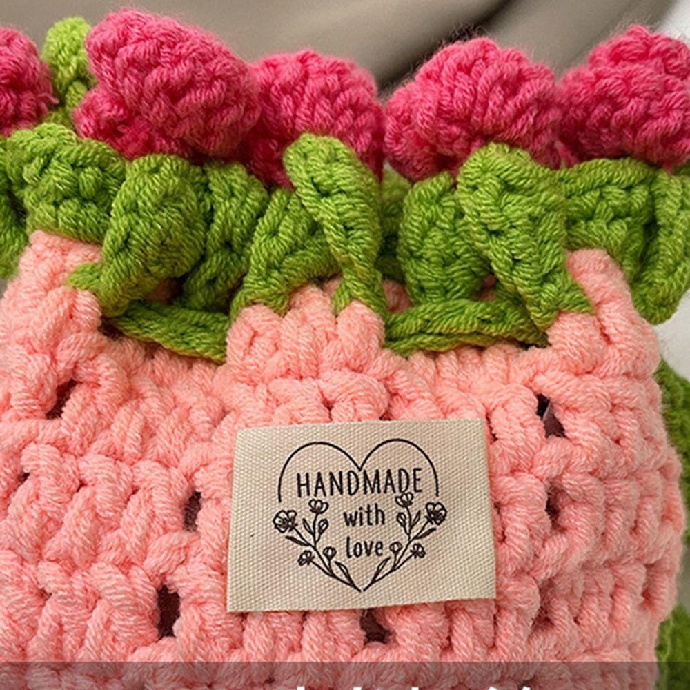 Böhmisches Rosenstrauß-Geflecht-Tasche Baumwollseil Hohl-Rose Strand-Eimer-Tasche Große Kapazität Häkelblumen Schultertasche Reisen