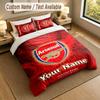3Pcs Bedding Set Custom Name Text, 1 Sheet 2 Pillowcases Home Bed DecorArsenal FC