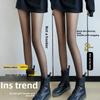 **Autumn Winter Fake Translucent Fleece Lined Leggings Women Plus Size Thickened Pantyhose Stewardess Gray Bare Leg Look Tights**