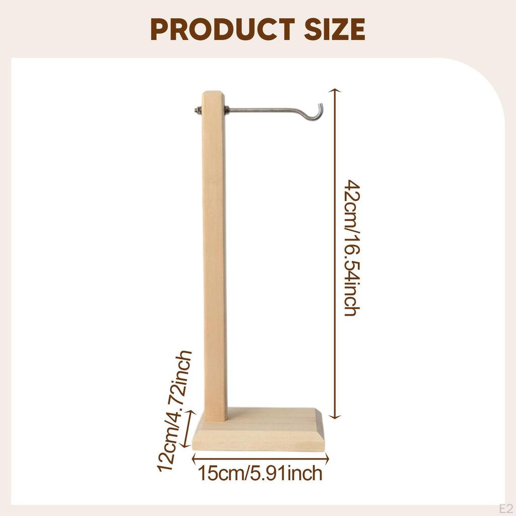 Decorative Wooden Wind Chime Holder Elegant Ornament with Metal Hook Suitable for Living Room