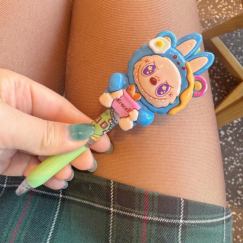 Funny Little Rabbit Press-action Neutral Pen, Special Quick-drying Soft-grip Brush Question Ballpoint Pen for High-value Students' Exams