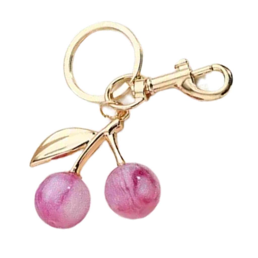 Sparkling Cherry Bag Accessory Fashion Keychain Alloy Resin Texture Cherry Keyrings Perfect for Party and Casual Outfits