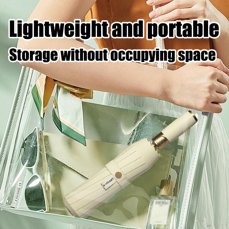 10-Bone Automatic Colorful Uv Protection Umbrella Storm-Resistant Suitable For Both Sunshine Rain Sunshade Or Sunscreen Umbrella