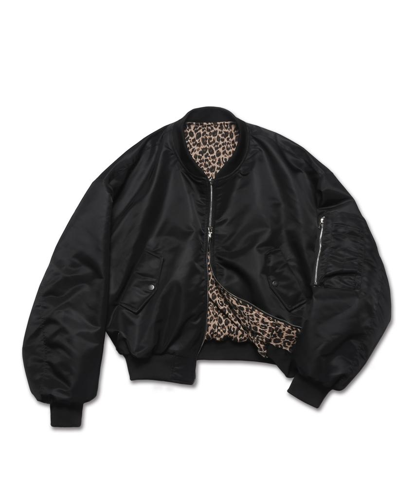 Rockpsycho Leopard Bomberjacke Schwarz