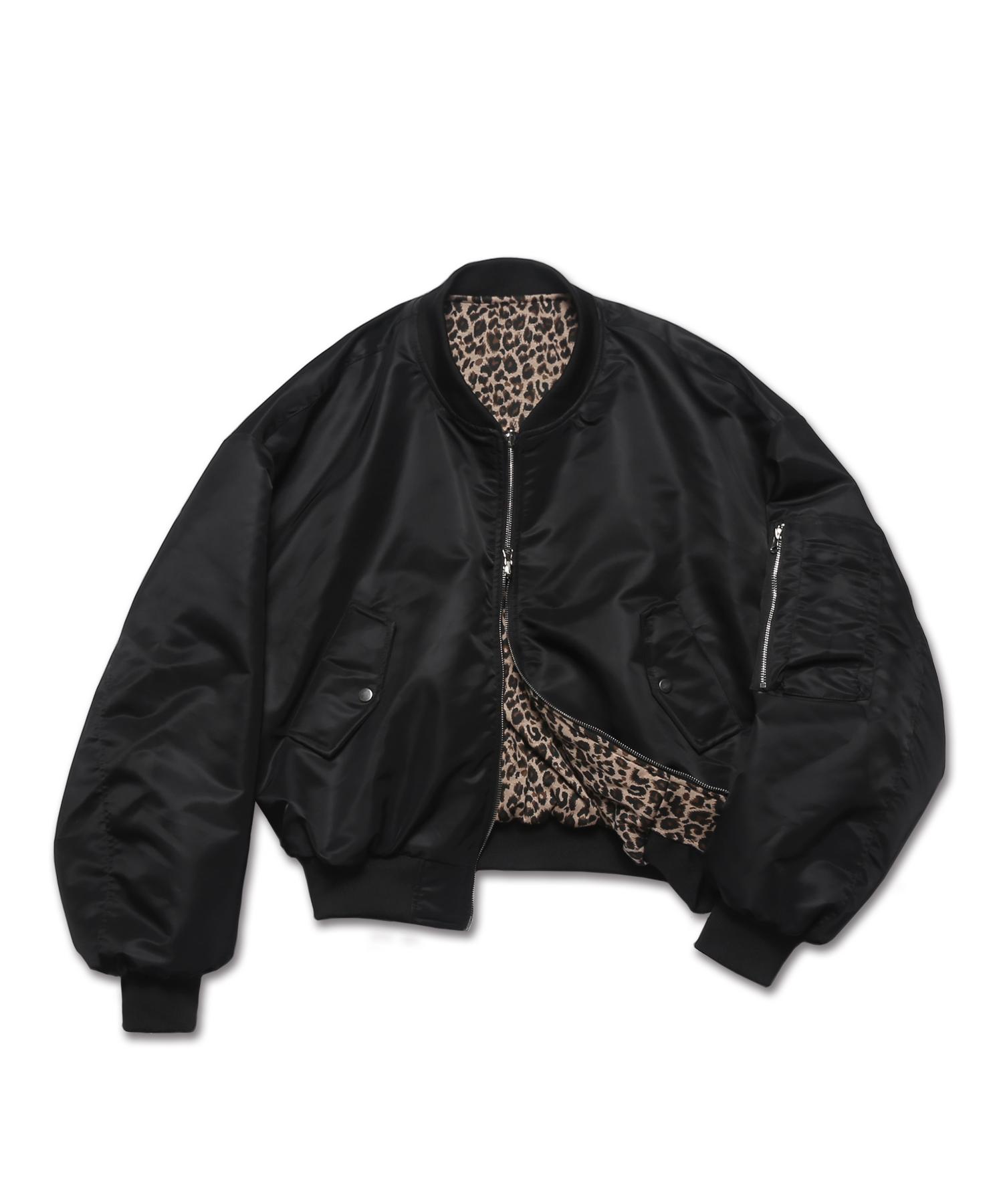 Rockpsycho Leopard Bomber Jacket Black Black/L