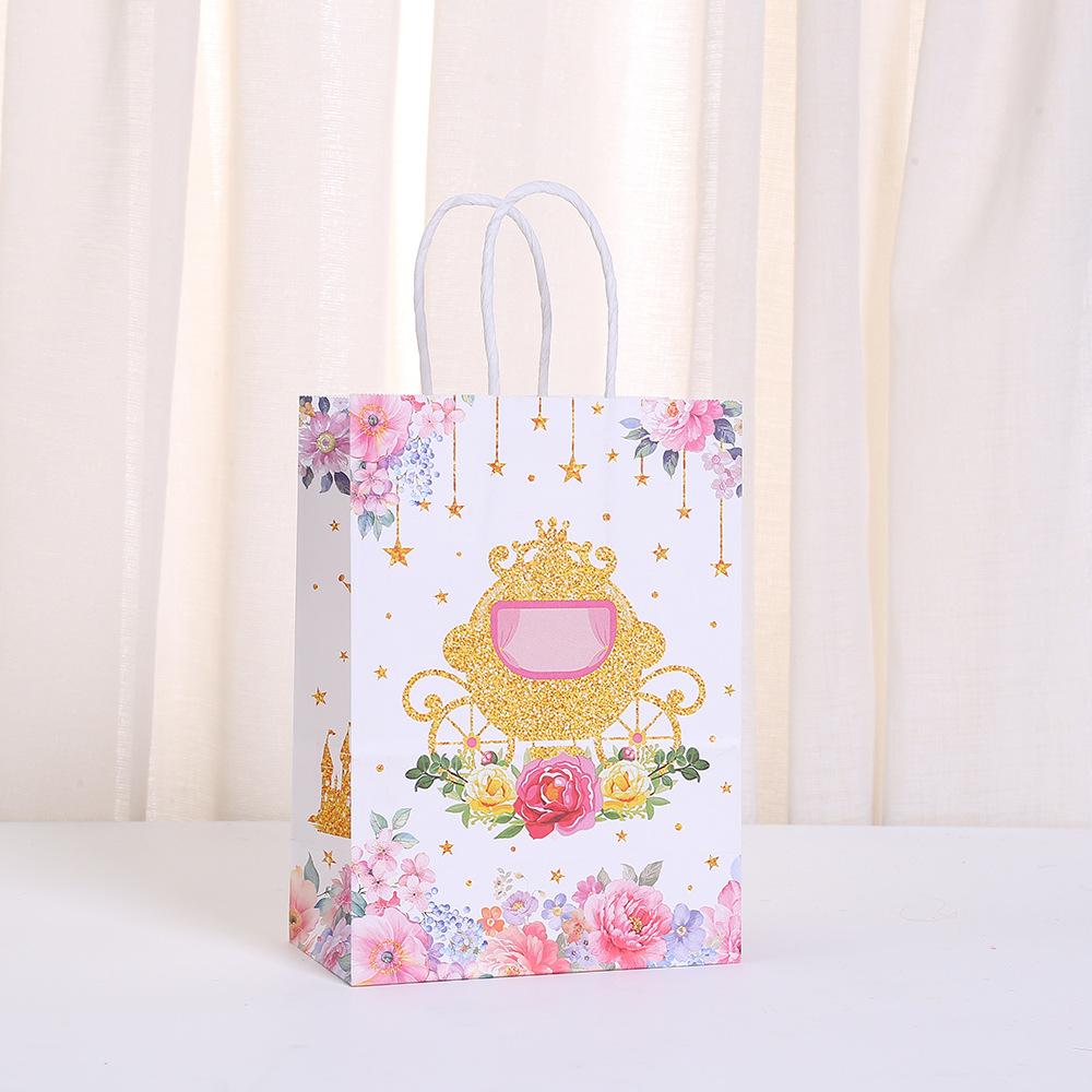 StoBag, Pink Princess Sweets Paper Tote Bags Fairytale Gift Packaging for Girls’ Birthdays Baby Showers Party Favors