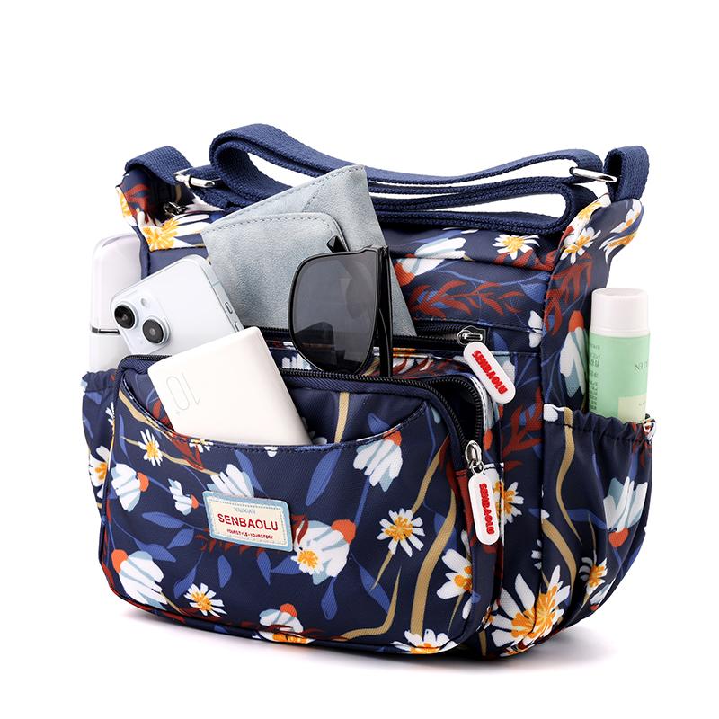 Women's Nylon Bag Printed Bag Small Bag Shoulder Crossbody Bag Middle-Aged Mother's Bag