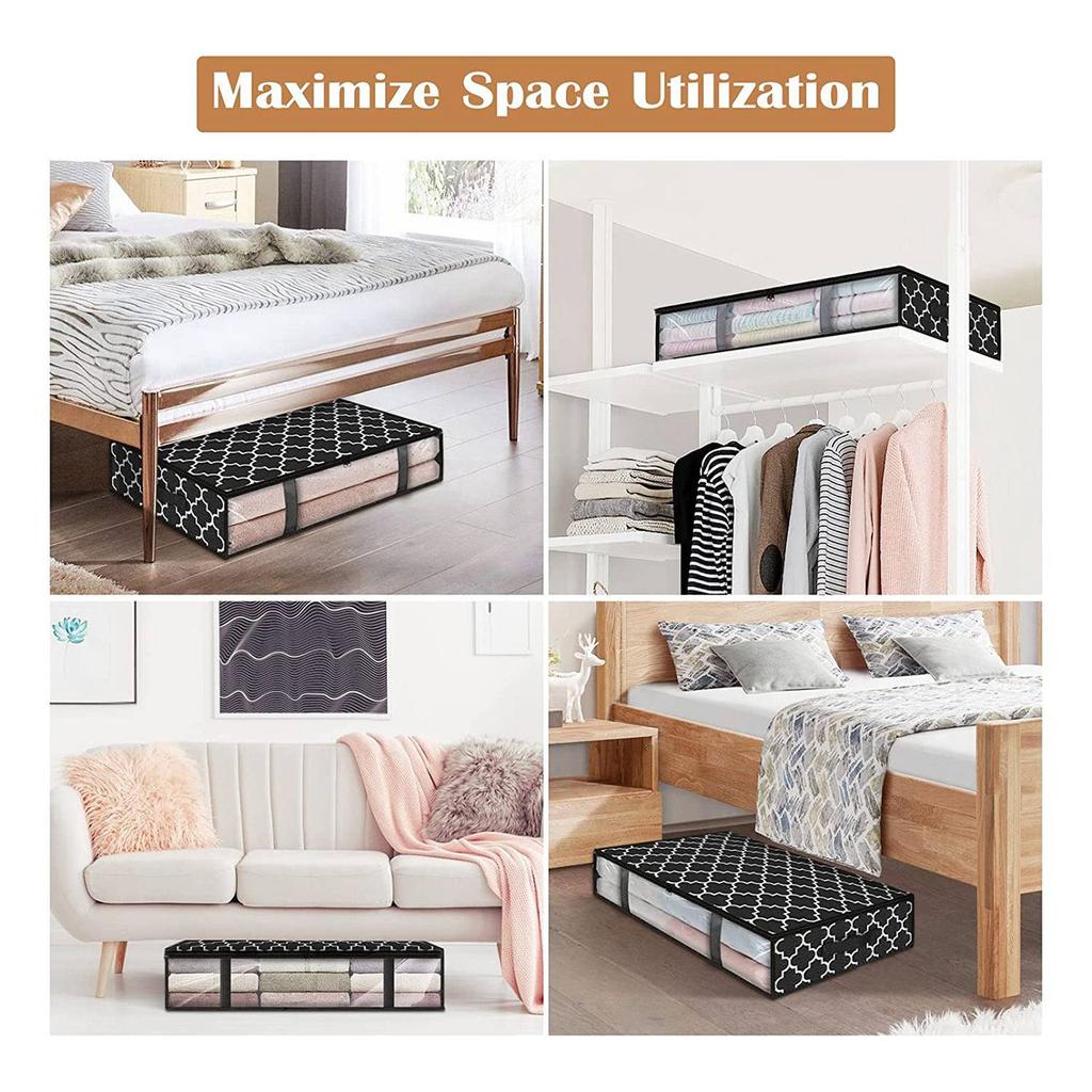 M-Modern-Storage Bins, Under Bed Storage Containers, Foldable Clothes Storage Box, Storage Organizer, With Handles Clothing