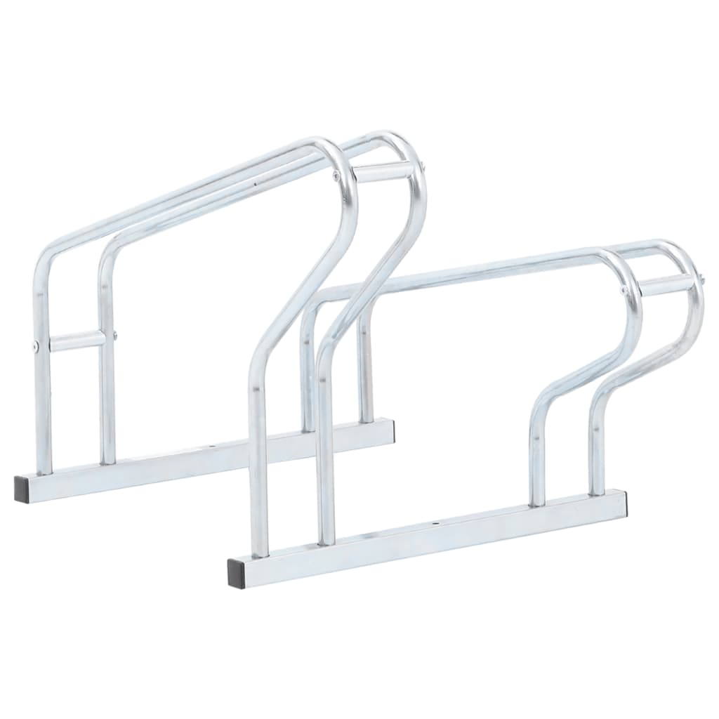 Vidaxl 2-Bike Stand, Freestanding, Galvanized Steel