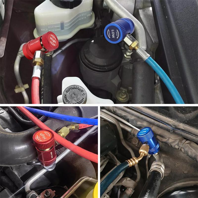 2 Pz Adattatore Connettore Rapido R1234Yf Lato Alto/Basso Auto Ac R1234Yf Accoppiatori Rapidi Adattatori Refrigerante Kit di Conversione