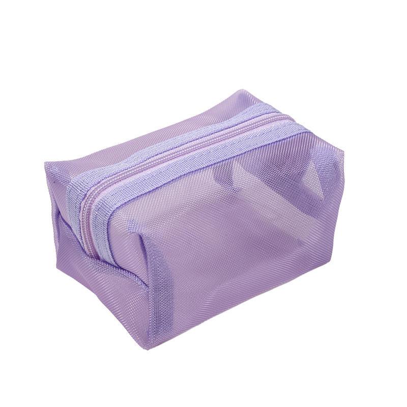 Large Capacity Key Bags Transparent Cosmetic Bag Square Mesh Storage Pouch Mini Zipper Coin Purse Mini Wash Bag Stationery Case
