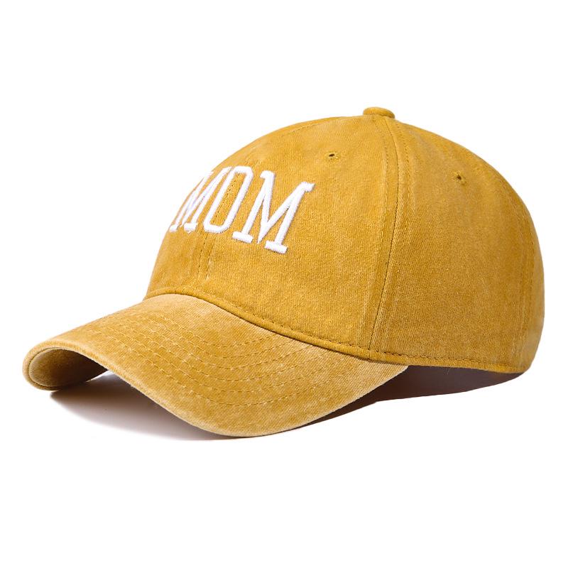Vintage Washed Cotton Embroidered Dad & Mom Baseball Cap - Casual Duckbill Sun Hat