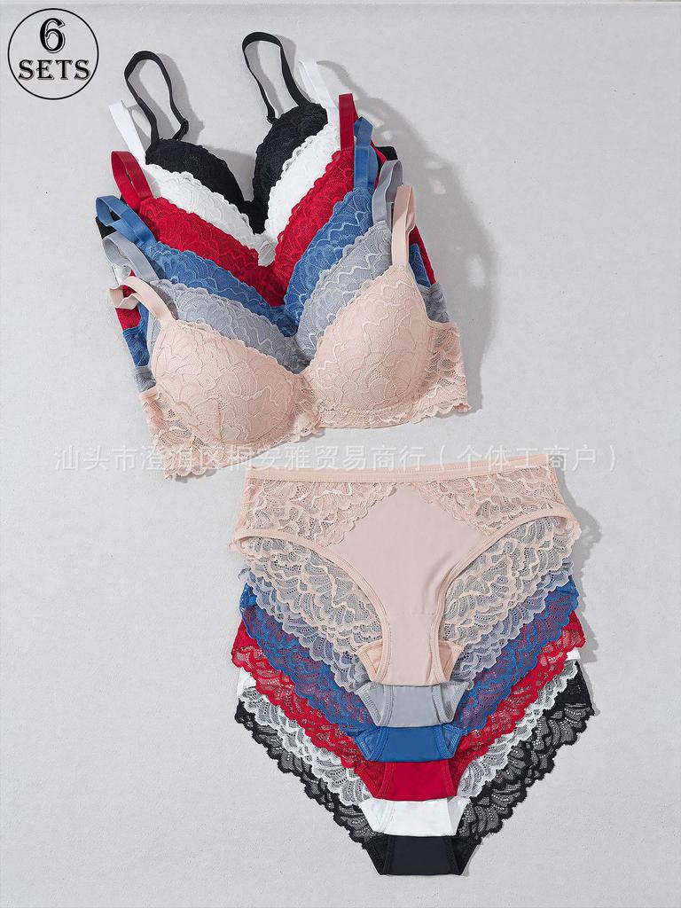 Cross-border Sexy Lace Push-up Bra Set for Women - Hot Selling