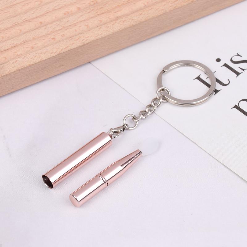 1Pcs Multifunctional Silicone Lip Brush Portable With Cover Keychain Dustproof Lipstick Lipstick Brush Eye Shadow Brush