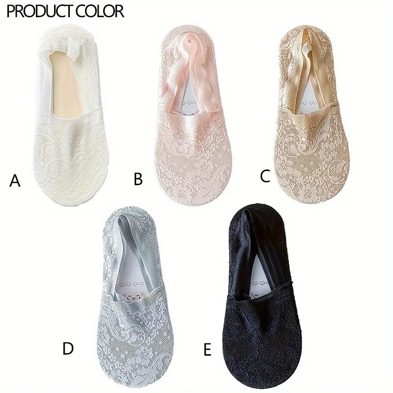

3Pairs Lace Mesh Breathable Boat Socks, Comfy & Simple Low Cut Invisible Socks, Women s Stockings & Hosiery one size(1C 1D 1E)
