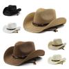 Adjustable Hat Cowboy Straw Hats Outdoors Beach Sunhat Large Brim Riding Horse