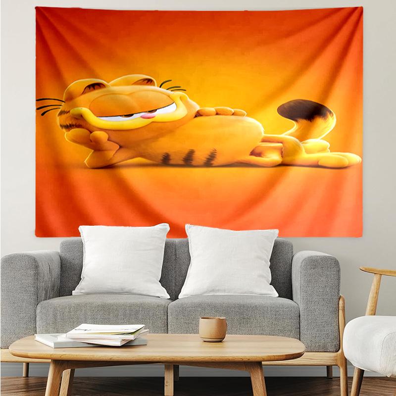 Cute Garfield Tapestry for Bedroom Aesthetic Classroom Tapestries Wall Hanging for Living Room Dorm Office,Ideal Creative Gift