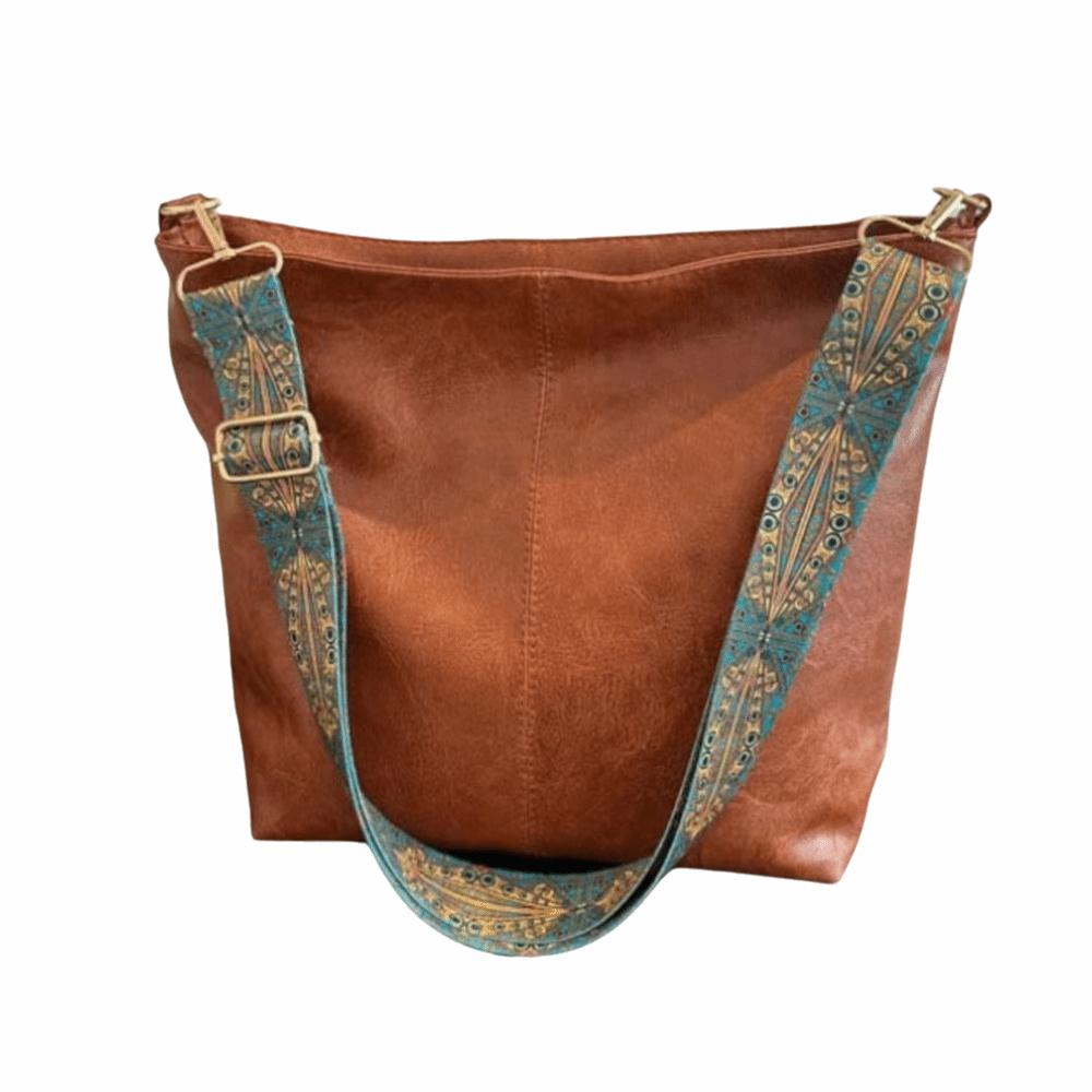 

Zipper Vintage Shoulder Bag Elegant Bucket Bag Portable PU Leather Tote Bag Girls/Female коричневий