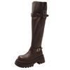 Maillard Brown Boots Women's 2025 Spring and Autumn New Fat Mm Thick Legs Heightening Knight Boots Small Tall Boots