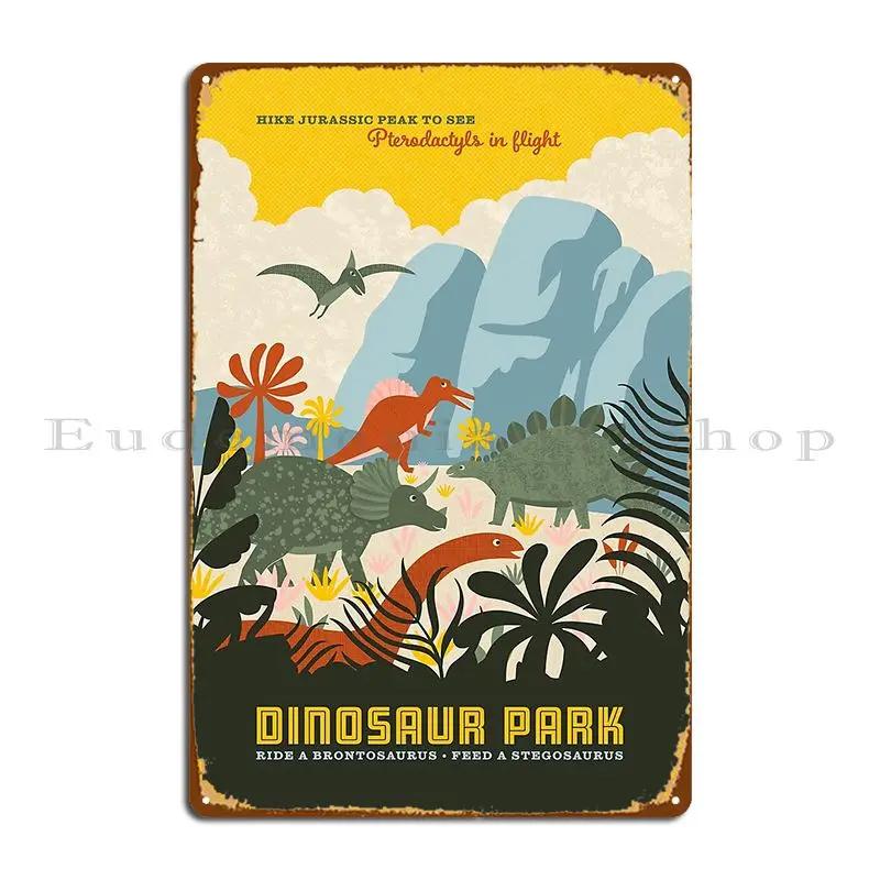 Vintage Style Dinosaur Poster Metal Plaque Poster Club Party Club Iron Cinema Cave Tin Sign Poster