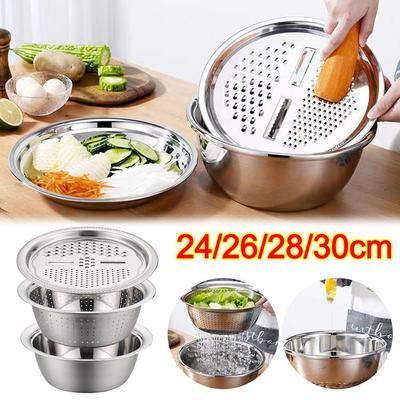 Stainless Steel Vegetable Slicer 3in1 Potato Slicer Gifts Vegetable Washing Basin