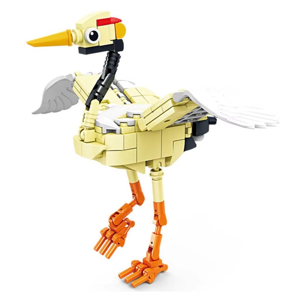 

Cartoon Animal Building Block Set Peacock Crane Crow Seagull Oriole Assembly Learning Educational Puzzle Parent-Child Interactive Toy
