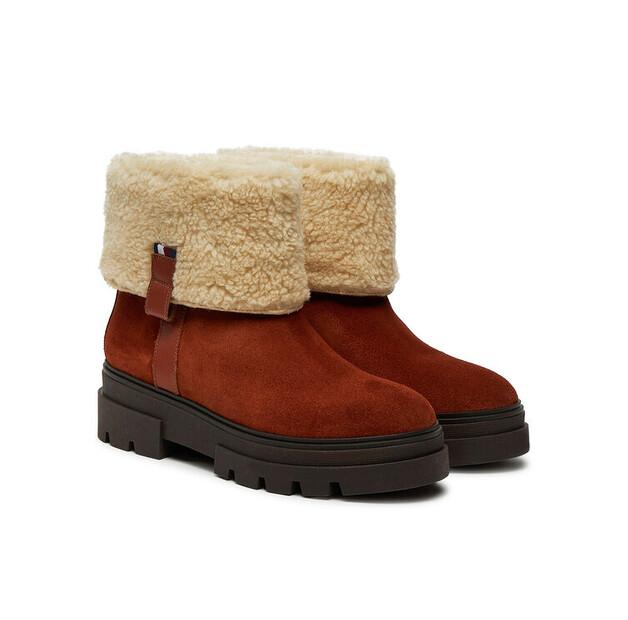 Ботинки Tommy Hilfiger из искусственной замши с отворотом FW0FW08158 коричневые