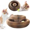 Magic Organ Cat Scratcher Pad with Bell-Ball, Cat Cardboard Lounge Bed, Kitty Kurlz Cat Toy, Cat Accordion Cordain, Foldable Interactive Cat Butler