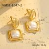 GEMCHIC Women's French Vintage Geometric Square Irregular Pearl Earrings Light Luxury High-end Sense Niche Temperament Earrings Wholesale