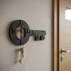 Wooden key hanger Retro Key Black
